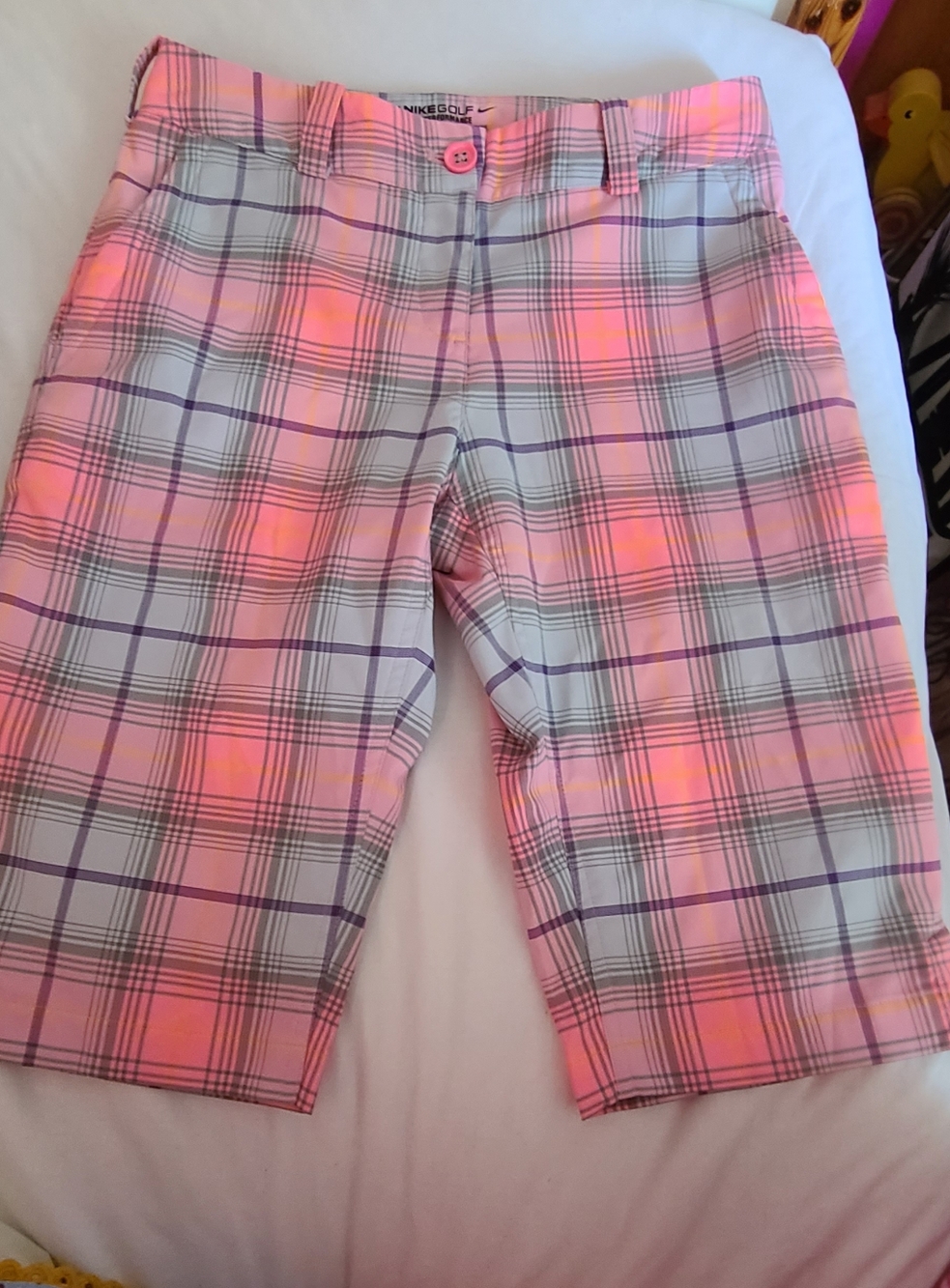 Nike Pink Plaid Golf Shorts
